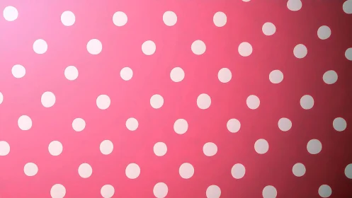 Bubble-bright white polka dots on playful candy pink field.
