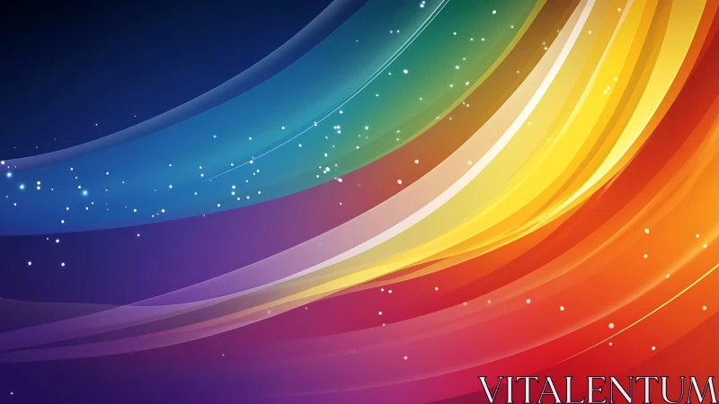 Prismatic light rivers sweeping across a starlit gradient sky.