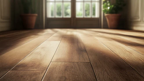 Sunlit wooden floor inviting slow, peaceful mornings.