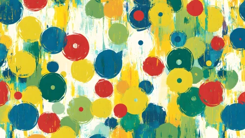 Colorful abstract circles on painted textured background, modern art.