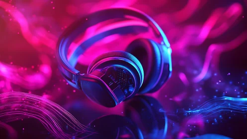 Vibrant neon headphones invite a colorful escape into sound