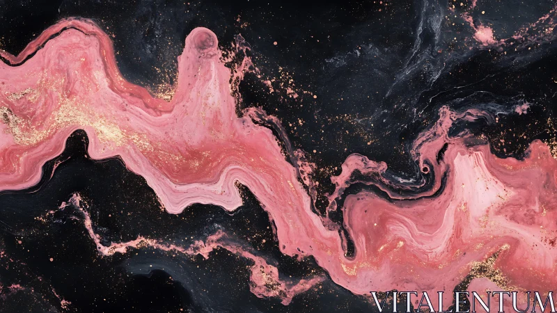 Rose nebula marbling over deep black cosmic ground.