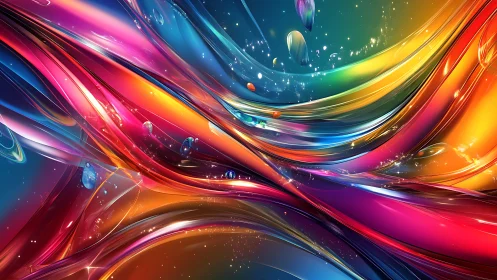 Liquid galaxies braid light into swirling chromatic rivers