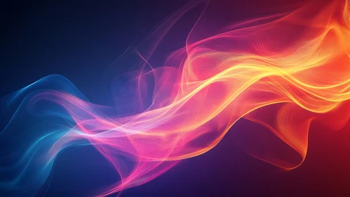 Flowing Light Waves Dance Across Deep Blue.