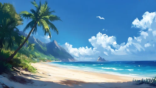 Tropical Sanctuary: Where Mountains Kiss Cerulean Waves.