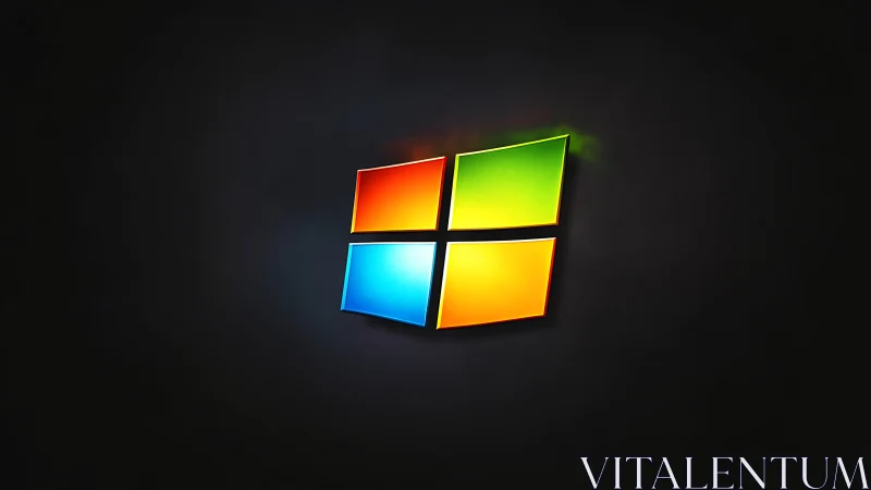 Radiant quad-color window floats on charcoal nightscape.