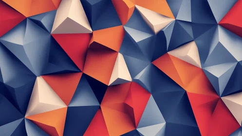 Soft geometric peaks in cozy blue, coral, and cream.