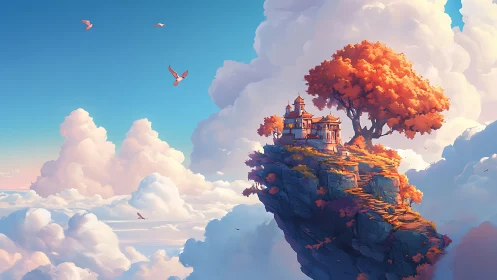 Floating Castle Amid Cumulus Architecture: Autumn Citadel.