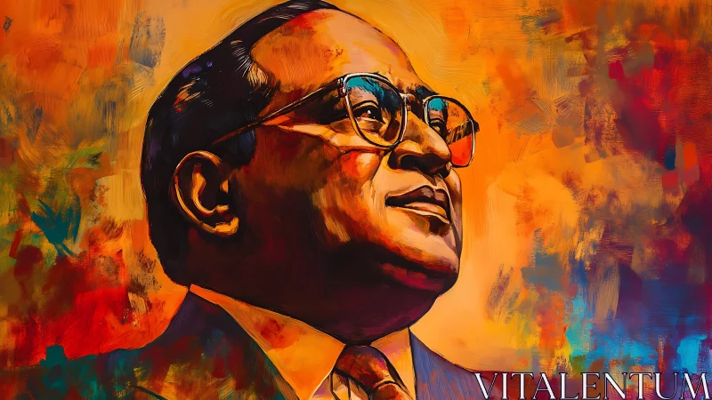 Portrait of dignified man in glasses against vivid background.