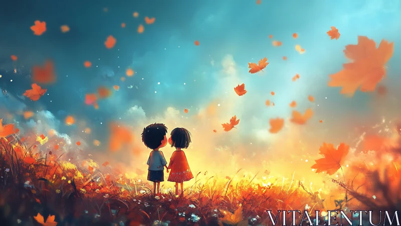 Childhood Dreams Dance Where Autumn Leaves Fall Golden