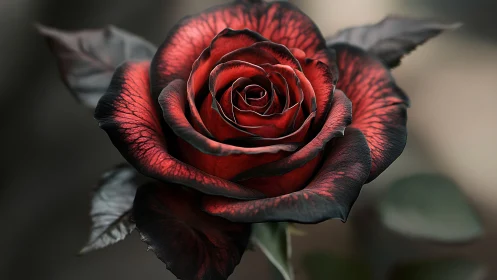 Crimson Velvet Shadow Rose: Darkness Kissed Bloom.