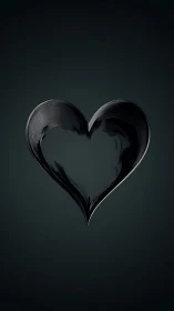 Monochromatic Heart Form Rendered in Reflective Three-Dimensional.