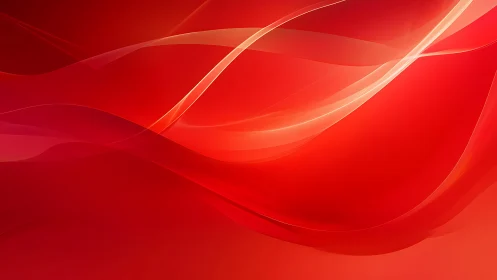 Vibrant red abstract waves with smooth gradient flow design.