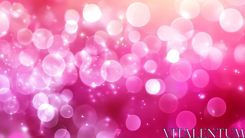 Vibrant pink bokeh background with glowing circles, digital art.