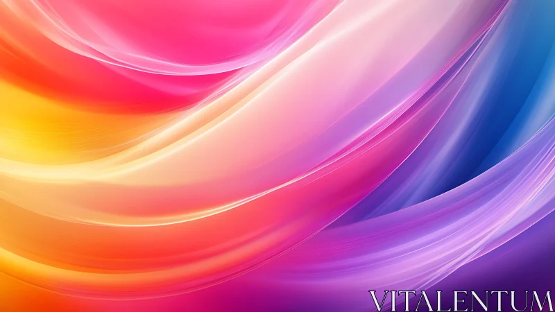 Curved translucent color bands form layered gradient motion