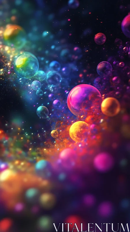 Vibrant multicolored bubbles in deep cosmic space.