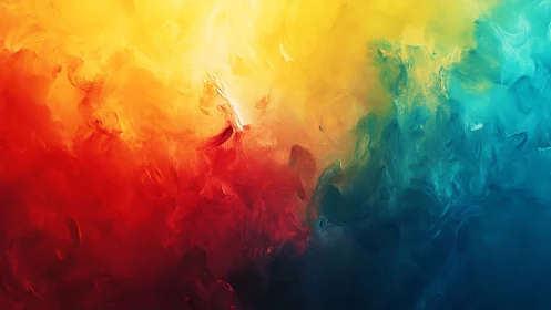 Vibrant triadic gradient merges fire reds with cool blues