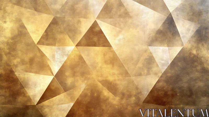 Golden polygonal abstraction with layered metallic facets.