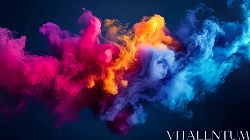 Triadic neon pigment plumes in turbulent volumetric motion