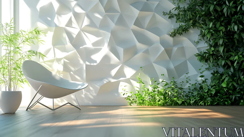 Parametric wall relief with biophilic lounge seating interface.