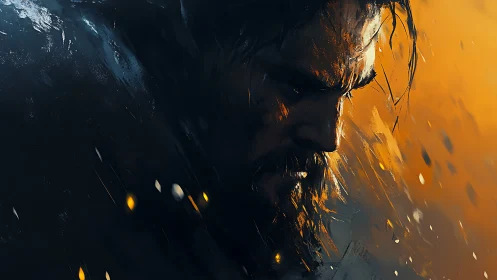 Side profile portrait shows man lit by strong warm backlight