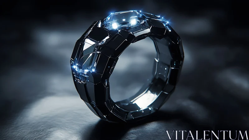 Stargazer ring loops in chrome facets and cold blue fire