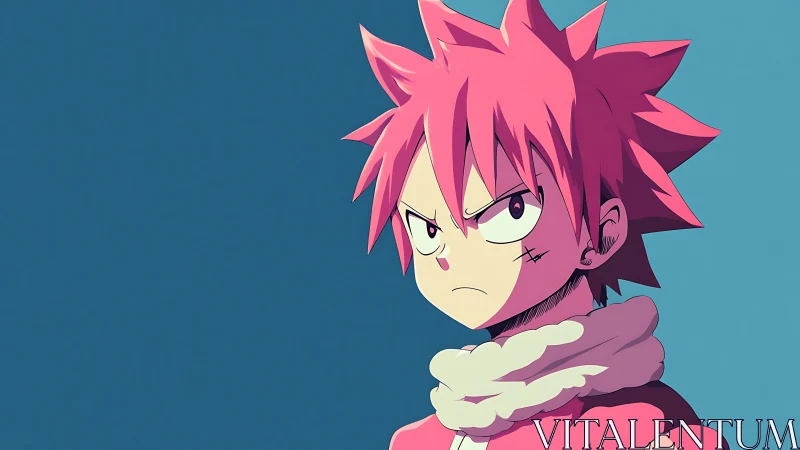 Pink haired anime fighter in bold cel shaded profile.