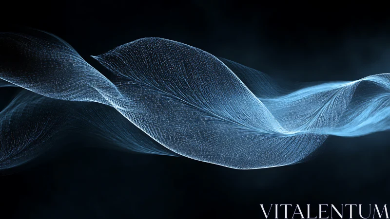 Flowing digital wave glows with ethereal blue light.