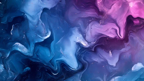 Cosmic tides of indigo and orchid swirl in liquid starlight.