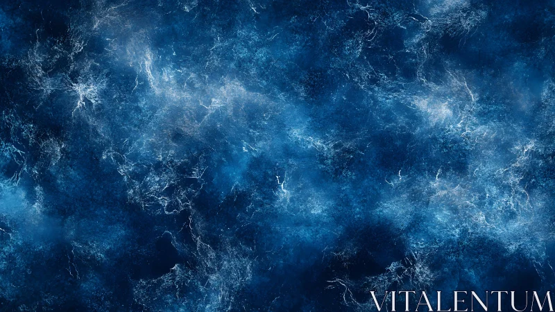 Abstract cosmic blue texture with electric light patterns, digital art.