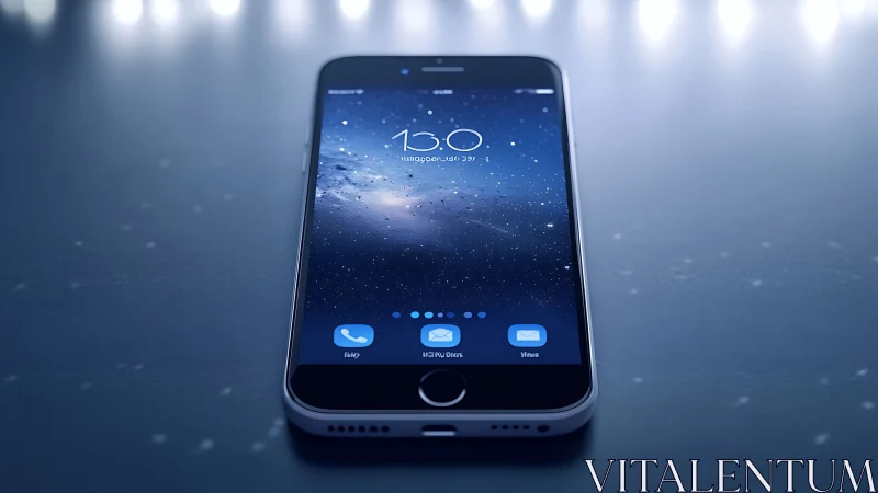 iPhone Display Interface Analysis with Starfield Wallpaper and Application Icons.