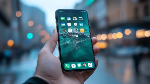 Modern Life in Hand: Urban Connection Through Technology.