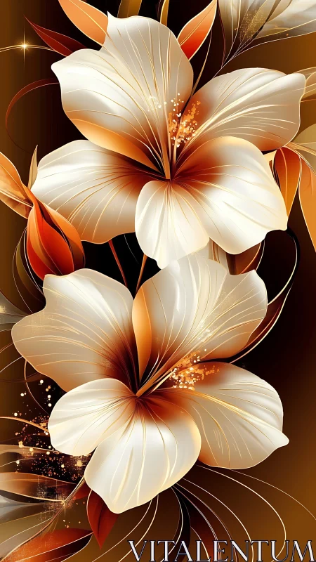 Luminescent Botanical Composition with Gradient Saturation Dynamics.