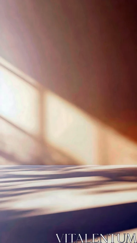 Soft morning window light casting long abstract shadows