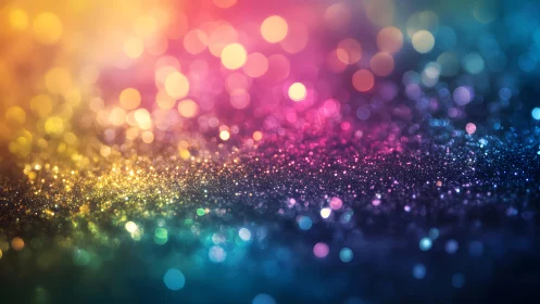 Vibrant Multicolor Glitter Bokeh Abstract Background Art.