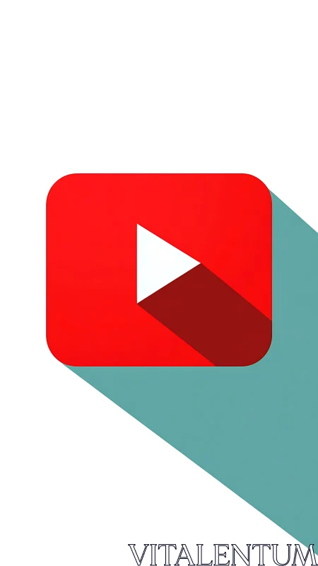 YouTube Play Icon Modern 3D Render. Red Platform.