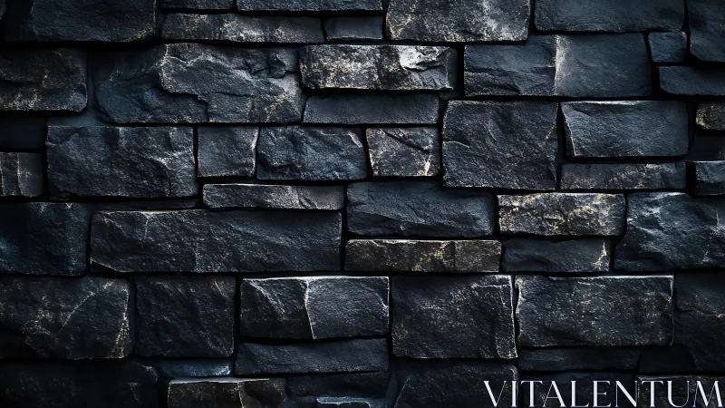 Moody dark stone wall with rich texture and quiet character.
