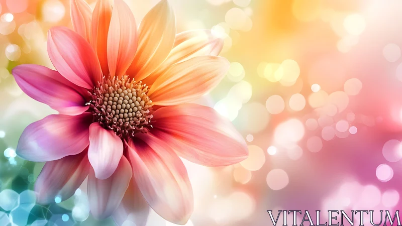 Vibrant Gradient Gerbera Daisy with Soft Bokeh Light