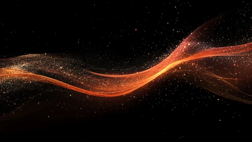 Solar ember river drifts through a silent digital cosmos