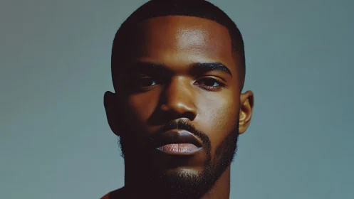 Directional studio portrait with high-contrast facial modeling.