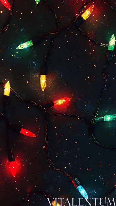 Cozy string lights glowing softly against a starry night.