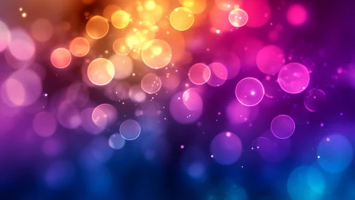 Vibrant Abstract Bokeh Lights in Gradient Purple and Orange Tones.