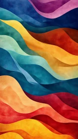 Layered chromatic wavefields in abstract digital painting.