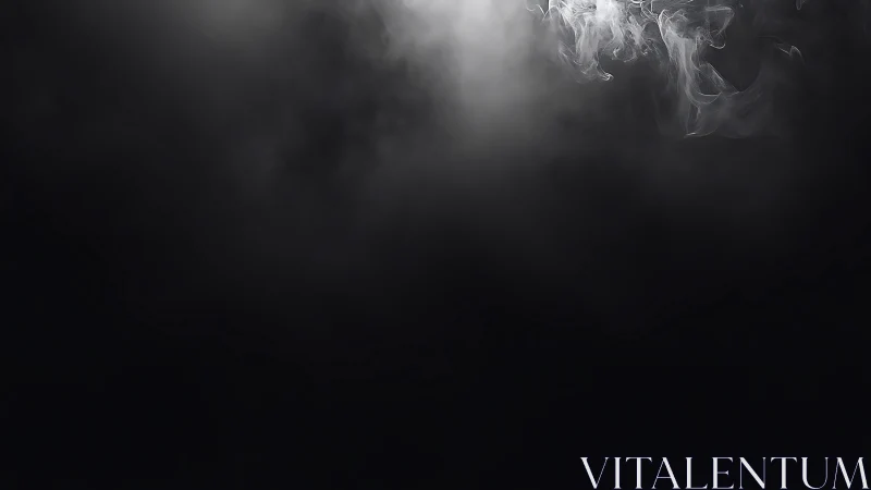 Soft white smoke drifts across deep black darkness.