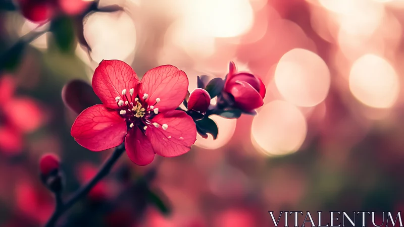 Vibrant Pink Cherry Blossoms Dance in Soft Light