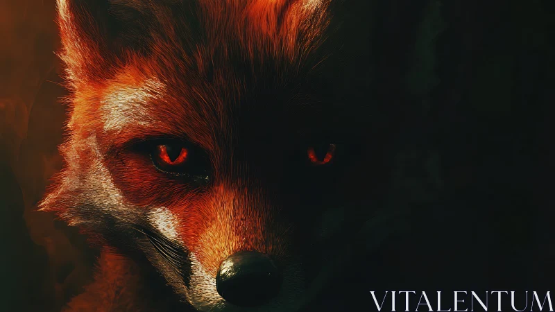 Cinematic close-up of a fox rendered in dramatic low-key lighting