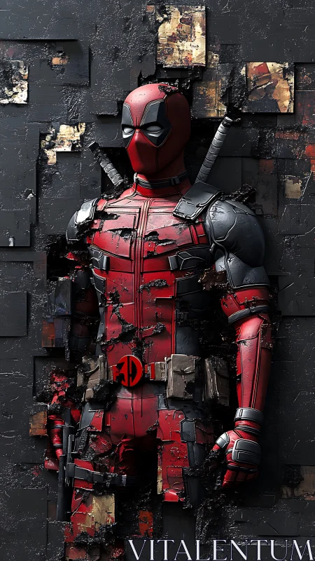 Masked antihero emerges from shattered geometric wall