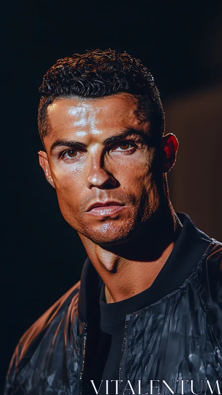 Intense male portrait under hard cinematic rim lighting.