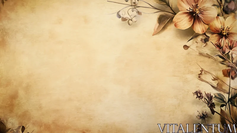 Soft vintage florals framing a cozy blank space for words.