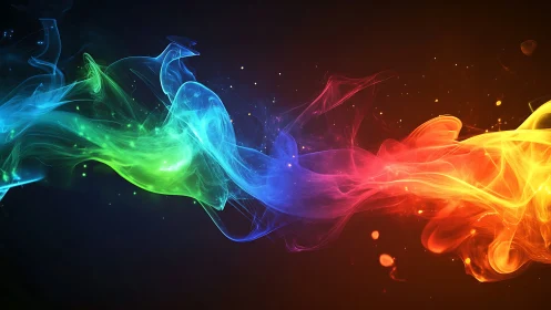 Spectral energy flow visualized as multicolor volumetric light trails